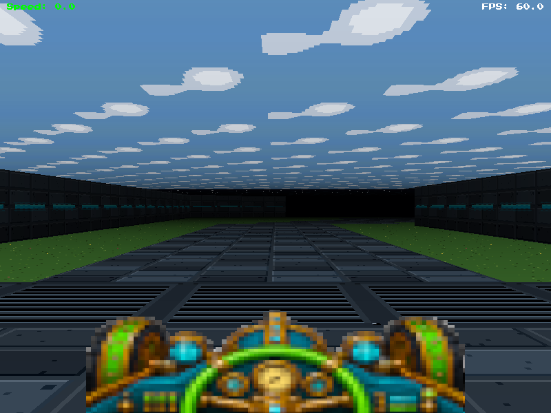 Screenshot of the YARI Kart racing demo